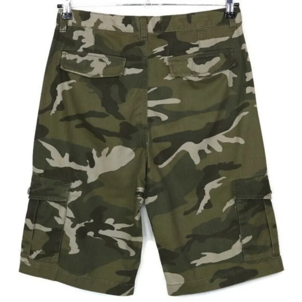 Old Navy‎ Boys Camo Camouflage Cargo Shorts Green Adjustable Waist 18 Husky